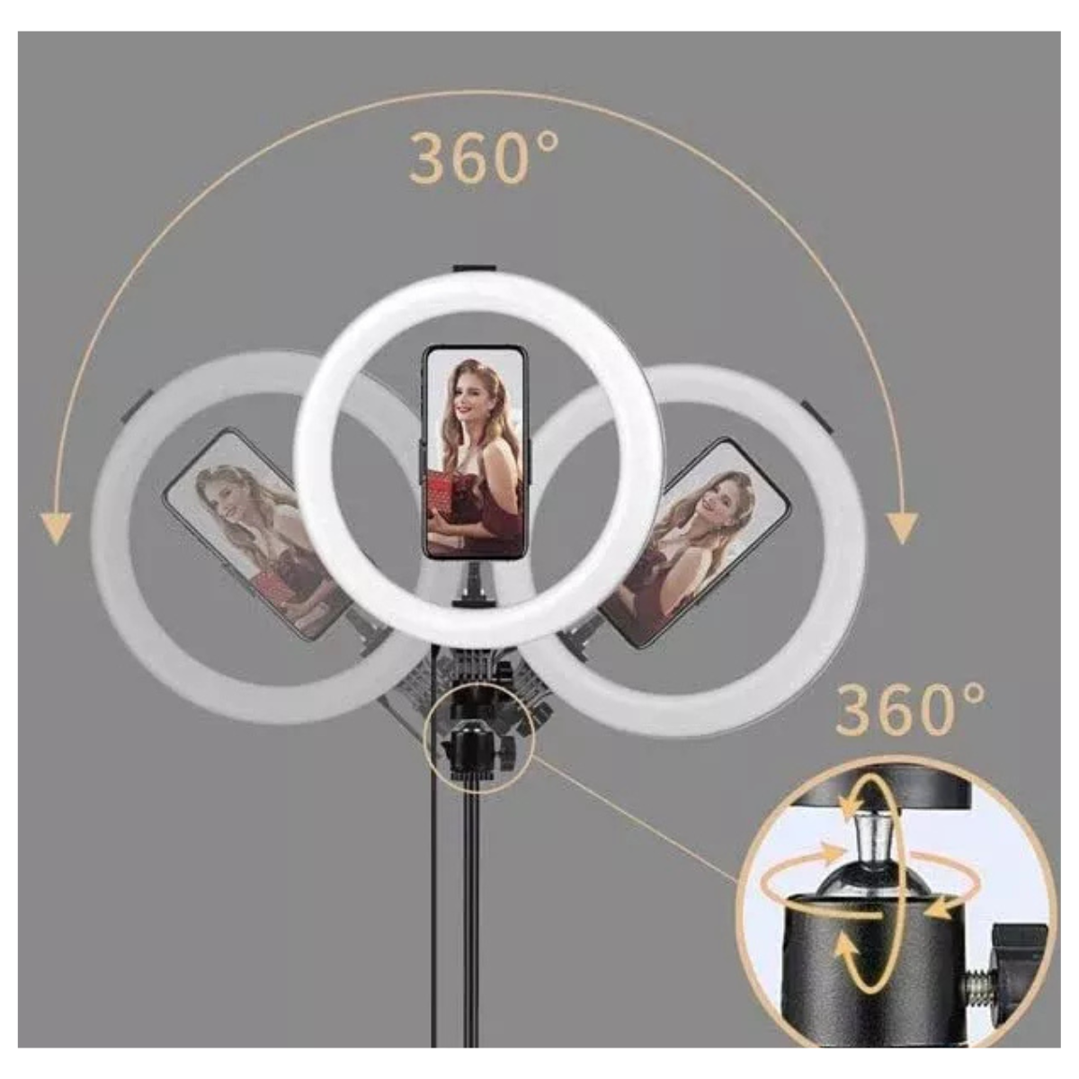 Ring Light LED 10” con Trípode 2.1 M – Ideal para Contenido y Videollamadas